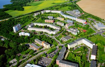 Luftbildaufnahme vom Stadtteil Gesundbrunnen