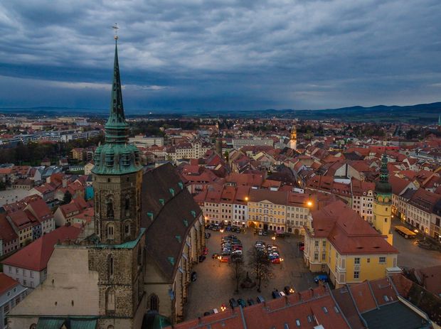 Luftbild Dom St Petri mit Fleischmarkt in Bautzen Luftbild Dom St Petri mit Fleischmarkt in Bautzen