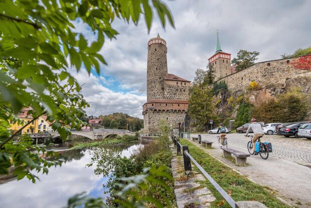 Radfahren durch die Altstadt von Bautzen © Philipp Herfort