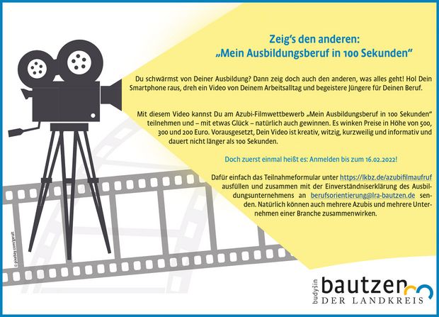 Schwarz weiß: alte Kamera als Hintergrund für Werbeplakat zum Filmwettbewerb
