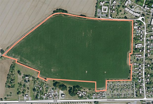 Luftbild mit Stadtgrundkarte