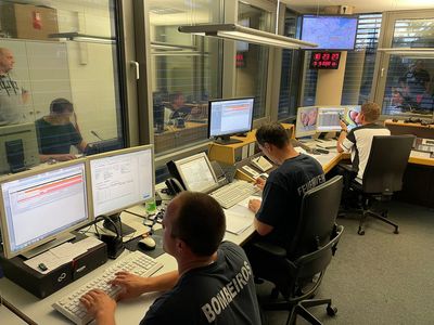 Zentrale auf Hauptwache der Berufsfeuerwehr Bautzen