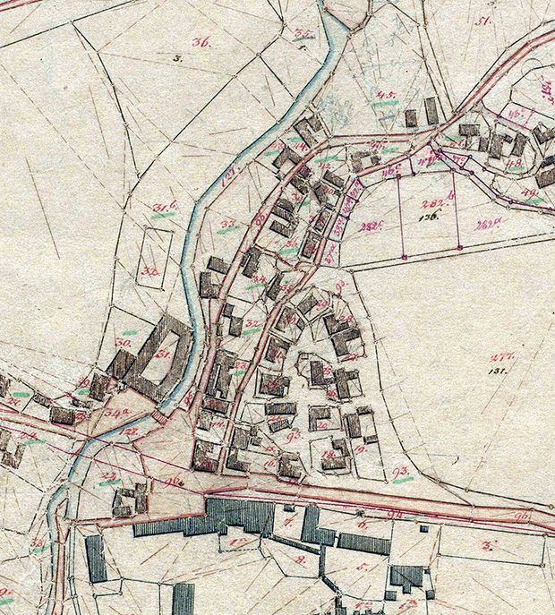 Ausschnitt von Flurkarte Panschwitz gezeichnete Flurkarte