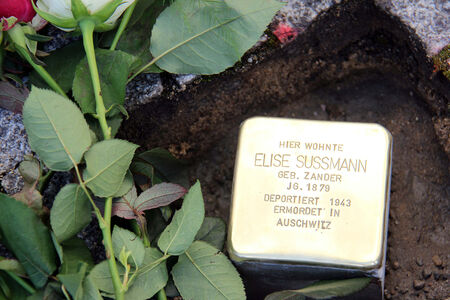 Stolperstein Elise Sussmann goldener Stein mit Gravur