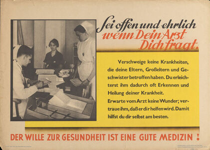 Plakat der Deutschen Arbeitsfront zur Gesundheitsuntersuchung altes Plakat
