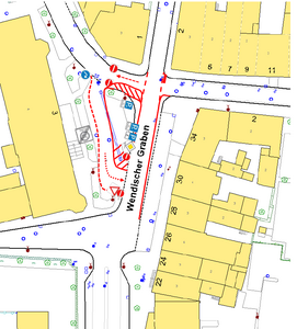 grafische Darstellung zum Verkehrsversuch an der Kreuzung Wendischer Graben/Toepferstraße