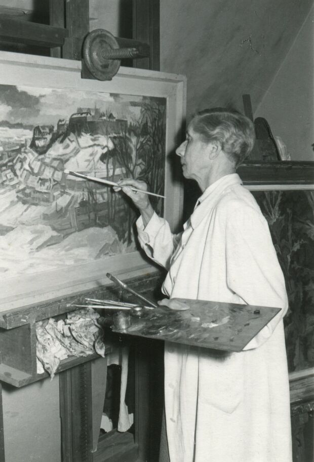 © Anonymus. Marianne Britze (Staffelei). Wohl 1955-1960. Museum Bautzen