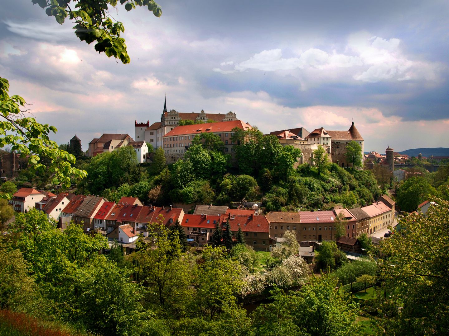 Stadtansicht Bautzen aus Richtung Seidau (Panorama) mit Ortenburg
