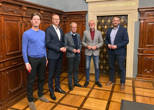Jørgen Bøytler, Pfarrer der Brüdergemeine im dänischen Christiansfeld zu Besuch im Rathaus