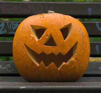 Kürbiskopf gestaltet für Halloween