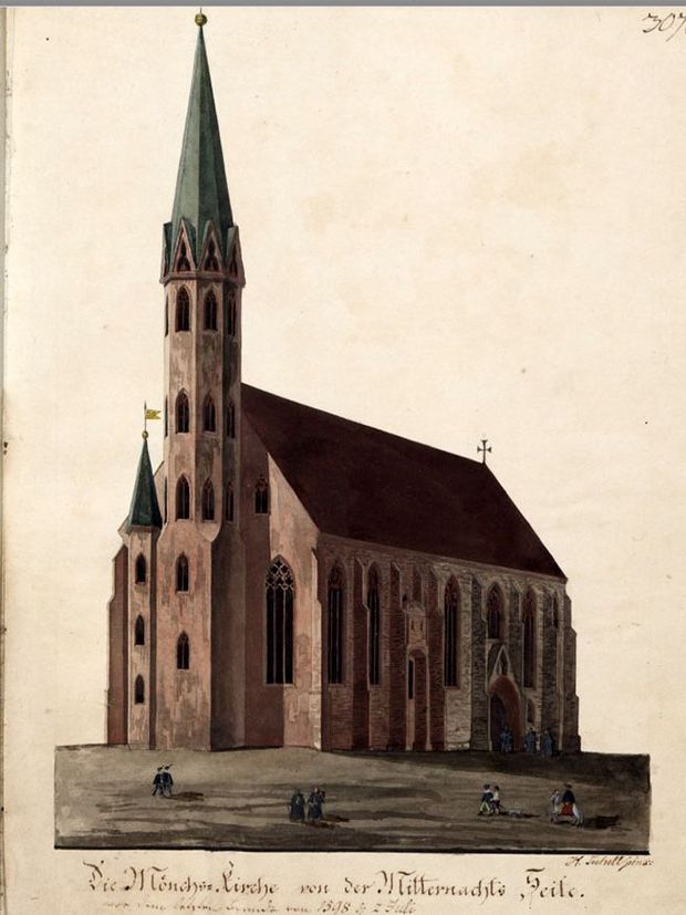 Zeichnung der Mönchskirche 